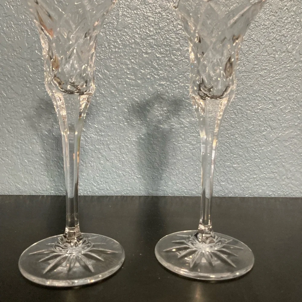 Mikasa Clear Crystal Cut Taper Candle Holders (Pair)